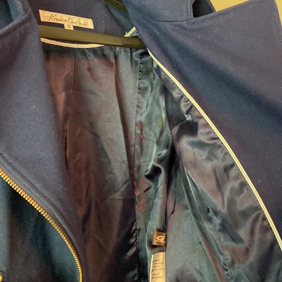 Kenneth Cole Wool Blend Asymmetrical Belted Coat size 12 - Picture 6 of 8